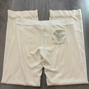 Vintage juicy couture bedazzled back low rise flare tracksuit pants